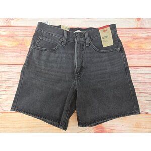 Levis 94 Baggy Womens Denim Shorts Black Wash 27 Waist NWT